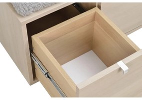 Skrinka na topánky v dekore duba s lavicou v šedo-prírodnej farbe Confetti – Rowico