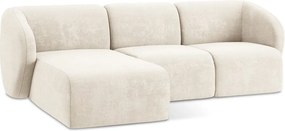 Béžová ženilková rohová pohovka (ľavý roh/s leňoškou) Lani – Makamii