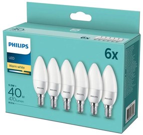 SADA 6x LED Žiarovka Philips E14/5,5W/230V 2700K