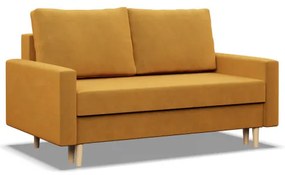 Dvojmiestna pohovka BLANK Elegant rozkladacia, žltá