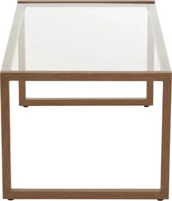Konferenčný stolík NATURELE so sklenenou doskou 90x50 cm, tmavohnedý