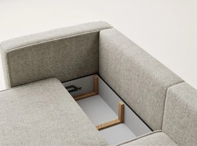 Béžová ženilková rozkladacia/s úložným priestorom rohová pohovka (pravý roh/s leňoškou) Velto – Maison de Rêve