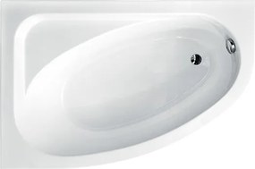 Besco Akrylátová asymetrická vaňa Cornea 140x80 (150x100) BESCO-Rozmery: 150x100, BESCO-Farba: Biela, BESCO-Orientácia: Pravá