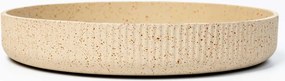 Dekoračná miska ORYVEN, sklolaminát s drážkami, priemer 30 cm, béžová