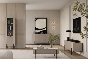 Konferenčný stolík Malmi 100 cm - kašmírová / crema bianca / čierna