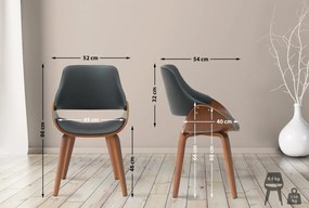 Jedálenská stolička Vangale - koženka - Orech / Čierna