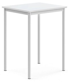 Stôl SONITUS, 700x600x900 mm, HPL - biela, biela