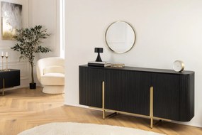 Komoda GATSBY 160cm retro štýl mango čierna zlatá ručne vyrobená