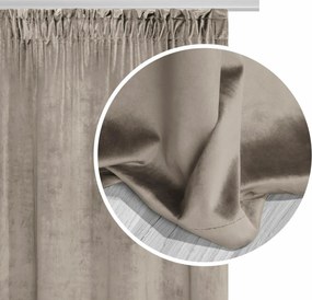 Velúrový záves SOFT VELVET tmavobéžový na riasiacu pásku Rozmer: 140x270 cm