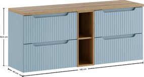 Comad Kúpeľňová skrinka pod doskové umývadlo set Nova Denim 140 denim/dub coast evoke