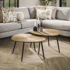 Konferenčný stôl 32-40 Ray 2-set Drevo Antique Gold  - Komfort-nábytok