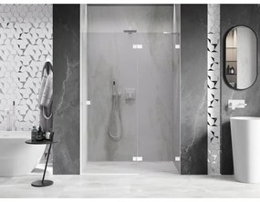 Mexen, Mexen Lunar pravé otočné sprchové dvere 135 cm, transparentné, biele - 834-135-000-20-00-P