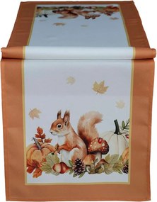 Obrus Jesenná veverička 40 × 140 cm