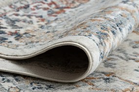 Koberec DISTIN 0834A tmavomodrá / modrá / žltá - ornament, vintage, strapce