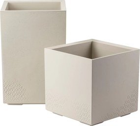 Sada 2 ks květináčů BETONIQUE 40x40/60x40 cm béžová