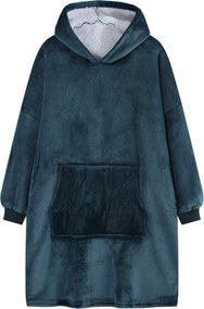 Deka s rukávmi HOODIE tmavotyrkysová