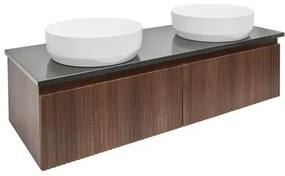 Kúpeľňová skrinka pod umývadlo SAT Evolution 118x30x44,8 cm matný orech SATEVO120NATK, 1 ks