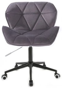 LuxuryForm DESIGN Stolička MILANO VELUR na čiernej podstave s kolieskami - tmavo šedá