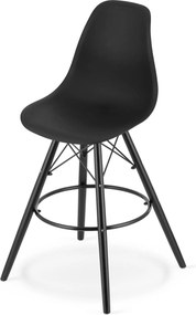 AKCIA Čierna barová stolička CARBRY LAMAL s čiernymi nohami II. akosť