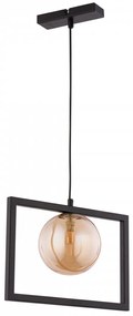 SIGMA Závesné moderné osvetlenie COSMIC, 1xG9, 12W, čierne, jantárové sklo