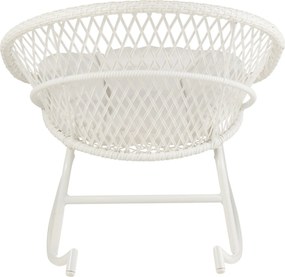 Biele ratanové záhradné hojdacie kreslo Zayo White - 118*82*78 cm