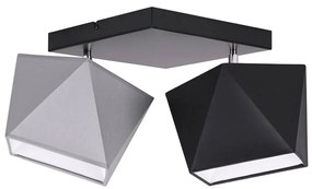 Stropné svietidlo Diamond, 2x textilné tienidlo (mix 6 farieb), (výber z 3 farieb konštrukcie - možnosť polohovania)