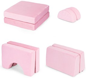 DIY Modulárne detské kreslo 8 mäkkých vankúšov skladacie - ECOTOYS rose