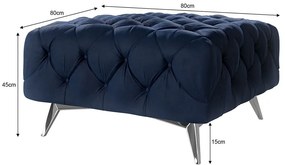 Tmavomodrá zamatová podnožka Chelsea – Ropez