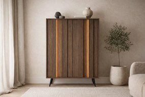 Vysoká komoda Flaro 93 cm s osvetlením - dub dunin