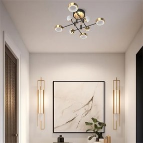 Zuma Line MX7170-8-3BGT - LED stmievateľný prisadený luster LARA LED/60W/230V zlatá/čierna