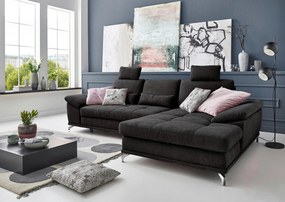 XXXLutz ROHOVÁ SEDAČKA, textil, čierna Sit & More - Sedačky - 000144005517