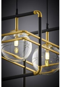 Jupiter 2029 - Luster na lanku FIORI 2xG9/10W/230V čierna/zlatá/číra