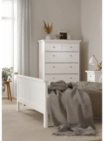 Biela vysoká komoda 96x140 cm Paris – Tvilum