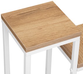 Stojan na květiny Munir bílý/dub craft