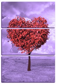 Obraz na plátne -  Srdce v tvare stromu- obdĺžnik 7106FB (120x80 cm)