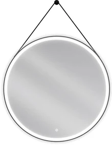 Mexen Reni, LED kúpeľňové zrkadlo s podsvietením 90x90 cm, 6000K, čierny rám, ochrana proti zahmlievaniu, 9812-090-090-611-70