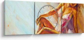 Obraz - Tanečnica (s hodinami) (90x30 cm)