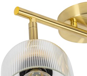 Stropné bodové svetlo zlaté so sklom 2-žiarovkové nastaviteľné - Laura