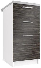 Kuchynská skrinka Belini spodná so zásuvkami 40 cm eben kráľovský  s pracovnou doskou  TOR SDSZ40/1/WT/HK/0/P