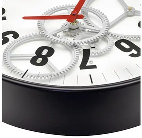 Nástenné hodiny NeXtime Gear Clock Ø36 cm biele