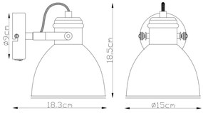 Globo 54018-1 - Nástenné bodové svietidlo WIHO 1xE27/40W/230V