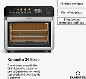 Klarstein AirGlaze Digital teplovzdušná fritéza, 2200 W, 19 programov, vrátane príslušenstva, ktoré možno umývať v umývačke riadu