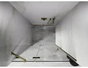 Mexen, Mexen Lunar ľavé otočné sprchové dvere 100 cm, transparentné, brúsené zlato - 834-100-000-55-00-L