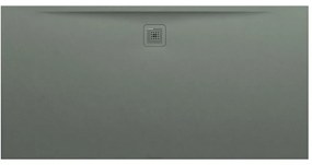 LAUFEN Pro obdĺžniková sprchová vanička z materiálu Marbond, odtok na dlhšej strane, 1800 x 900 x 34 mm, betónová šedá, H2119510790001