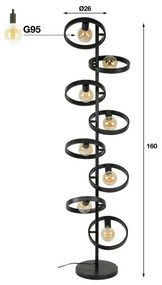 Stojaca lampa 84-02 8L Hover  - Komfort-nábytok