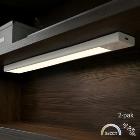 SADA 2x nabíjateľné LED osvetlenie nábytku so senzorom VIRO LED/1,2W/800 mAh 30cm CCT biela