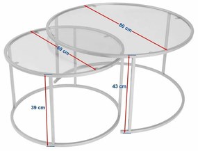 Súprava konferenčných stolíkov Aurum Gold and Bronze 80 cm, 2 ks