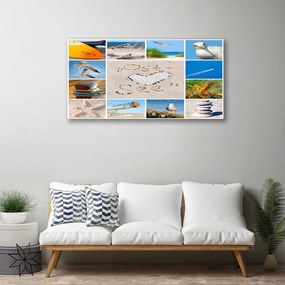 Obraz Canvas Oceán pláž čajky krajina 125x50 cm