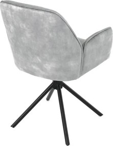 Jedálenská stolička zamatová, sivá HC-511 SIL4