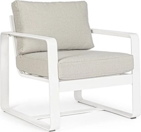 Biele kovové záhradné kreslo Merrigan – Bizzotto